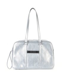 CRYSTAL LEATHER BOSTON BAG_SILVER