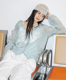 OROGEE（オロジー）の「CRINKLE ZIP UP HOODIE_MINT（ナイロンジャケット）」