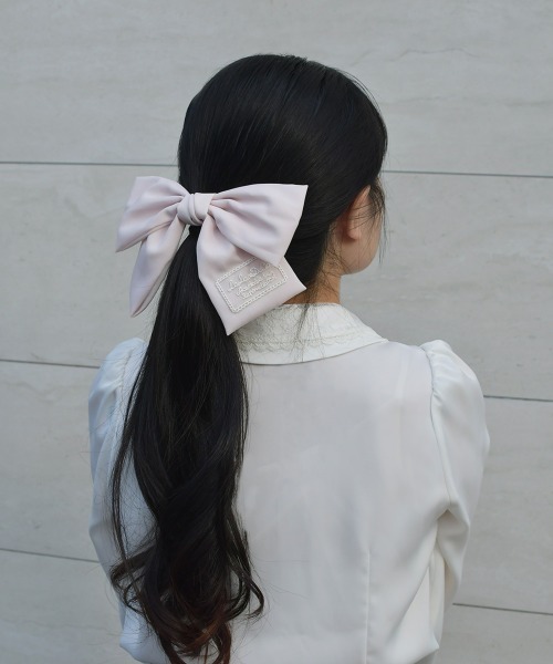 F i.n.t（フィント）の「レースタグ付きリボンバレッタ/fint フィント（バレッタ/ヘアクリップ・レディース・ライトピンク/オフホワイト・FREE）」の6枚目の写真