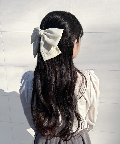 F i.n.t(フィント)の「レースタグ付きリボンバレッタ/fint フィント(バレッタ/ヘアクリップ・レディース・ライトピンク/オフホワイト・FREE)」の18枚目の写真