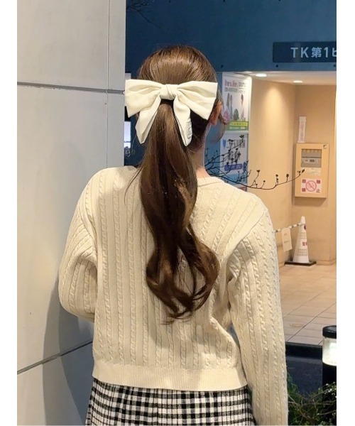 F i.n.t(フィント)の「レースタグ付きリボンバレッタ/fint フィント(バレッタ/ヘアクリップ・レディース・ライトピンク/オフホワイト・FREE)」の13枚目の写真
