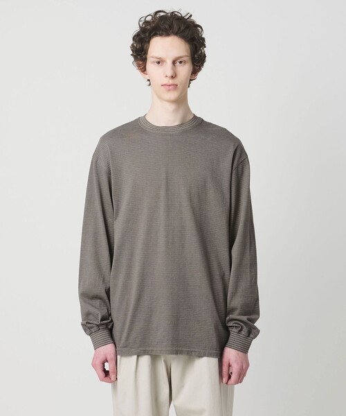 Yonetomi（ヨネトミ）の「【別注】＜YONETOMI＞ ボーダー クルーネック ロングスリーブ Tシャツ（Tシャツ/カットソー・メンズ・グレー系/ダークブラウン/ネイビー・1/2/3）」の21枚目の写真
