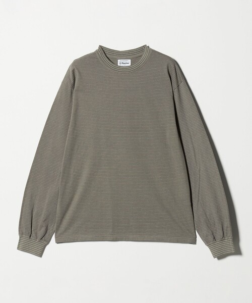 Yonetomi（ヨネトミ）の「【別注】＜YONETOMI＞ ボーダー クルーネック ロングスリーブ Tシャツ（Tシャツ/カットソー・メンズ・グレー系/ダークブラウン/ネイビー・1/2/3）」の13枚目の写真