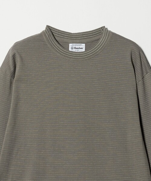 Yonetomi（ヨネトミ）の「【別注】＜YONETOMI＞ ボーダー クルーネック ロングスリーブ Tシャツ（Tシャツ/カットソー・メンズ・グレー系/ダークブラウン/ネイビー・1/2/3）」の11枚目の写真