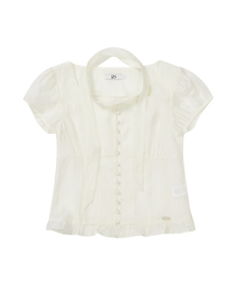 ILLIGO | リボンタイスクエアネックブラウスクリーム(シャツ/ブラウス)