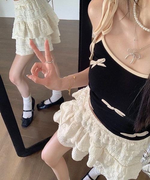 Nia(ニア)の「Nia(ニア)/レイヤード レースミニスカート(スカート・レディース・ブラック/アイボリー/ホワイト・SMALL/MEDIUM)」の20枚目の写真