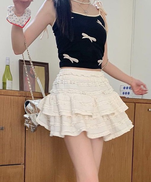 Nia(ニア)の「Nia(ニア)/レイヤード レースミニスカート(スカート・レディース・ブラック/アイボリー/ホワイト・SMALL/MEDIUM)」の21枚目の写真