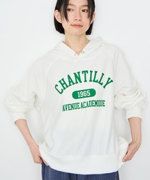 Idnes CHANTILLY カレッジロゴオーバーサイズスウェットパーカー