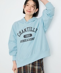 Idnes CHANTILLY カレッジロゴオーバーサイズスウェットパーカー