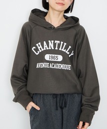 Idnes CHANTILLY カレッジロゴオーバーサイズスウェットパーカー