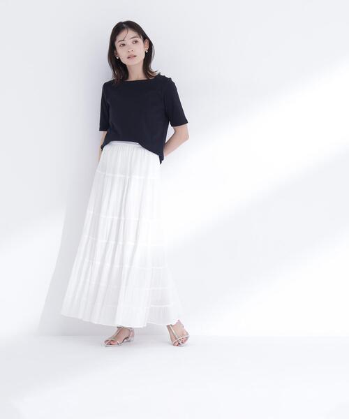 NATURAL BEAUTY BASIC(ナチュラルビューティーベーシック)の「<接触冷感>◇ベーシックTシャツ スクエアネック(Tシャツ/カットソー・レディース・ブラック/オフホワイト/グレー・FREE)」の13枚目の写真