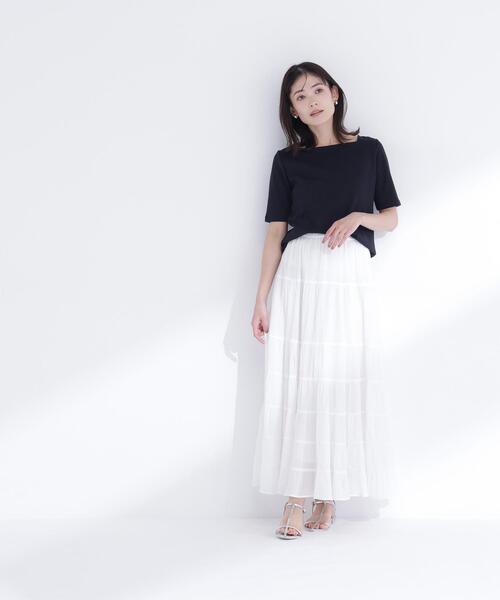 NATURAL BEAUTY BASIC(ナチュラルビューティーベーシック)の「<接触冷感>◇ベーシックTシャツ スクエアネック(Tシャツ/カットソー・レディース・ブラック/オフホワイト/グレー・FREE)」の15枚目の写真