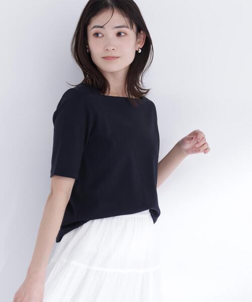 NATURAL BEAUTY BASIC(ナチュラルビューティーベーシック)の「<接触冷感>◇ベーシックTシャツ スクエアネック(Tシャツ/カットソー・レディース・ブラック/オフホワイト/グレー・FREE)」の16枚目の写真