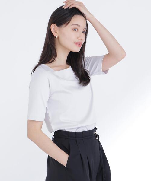 NATURAL BEAUTY BASIC(ナチュラルビューティーベーシック)の「<接触冷感>◇ベーシックTシャツ スクエアネック(Tシャツ/カットソー・レディース・ブラック/オフホワイト/グレー・FREE)」の20枚目の写真