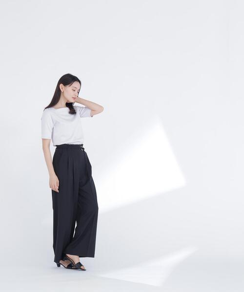 NATURAL BEAUTY BASIC(ナチュラルビューティーベーシック)の「<接触冷感>◇ベーシックTシャツ スクエアネック(Tシャツ/カットソー・レディース・ブラック/オフホワイト/グレー・FREE)」の18枚目の写真
