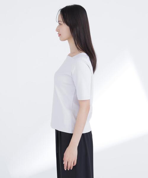 NATURAL BEAUTY BASIC(ナチュラルビューティーベーシック)の「<接触冷感>◇ベーシックTシャツ スクエアネック(Tシャツ/カットソー・レディース・ブラック/オフホワイト/グレー・FREE)」の21枚目の写真