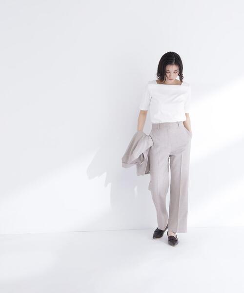 NATURAL BEAUTY BASIC(ナチュラルビューティーベーシック)の「<接触冷感>◇ベーシックTシャツ スクエアネック(Tシャツ/カットソー・レディース・ブラック/オフホワイト/グレー・FREE)」の10枚目の写真