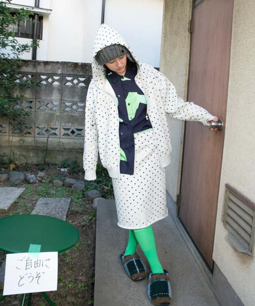 PAMM(パム)の「""Our Diary"" sweat zip parker(パーカー・レディース・ホワイト系/ドット・1/3)」の4枚目の写真