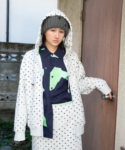 PAMM(パム)の「""Our Diary"" sweat zip parker(パーカー・レディース・ホワイト系/ドット・1/3)」の5枚目の写真