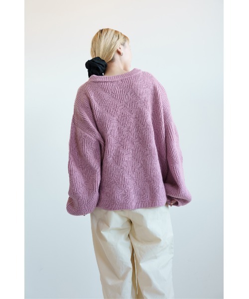 HEART MARKET(ハートマーケット)の「クルーネックポコポコ柄ニットプルオーバー(ニット/セーター・レディース・ピンク/ホワイト/スミクロ・FREE)」の6枚目の写真