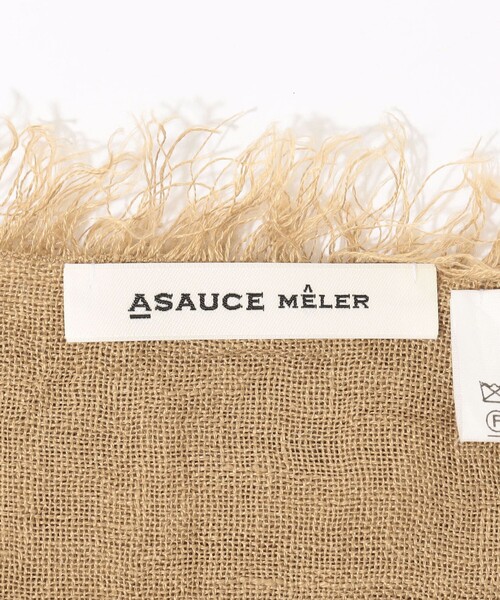 ASAUCE MELER(アソースメレ)の「ASAUCE MELER リネンガーゼストール(ストール/ショール・レディース・ホワイト/キャメル/グレー・FREE)」の6枚目の写真