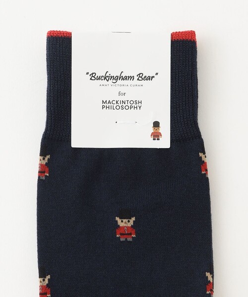MACKINTOSH PHILOSOPHY（ﾏｯｷﾝﾄｯｼｭ ﾌｨﾛｿﾌｨｰ）の「バッキンガムべア カジュアルソックス（ソックス/靴下・メンズ・グレー系その他/ダークネイビー/グリーン系その他4・FREE）」の4枚目の写真