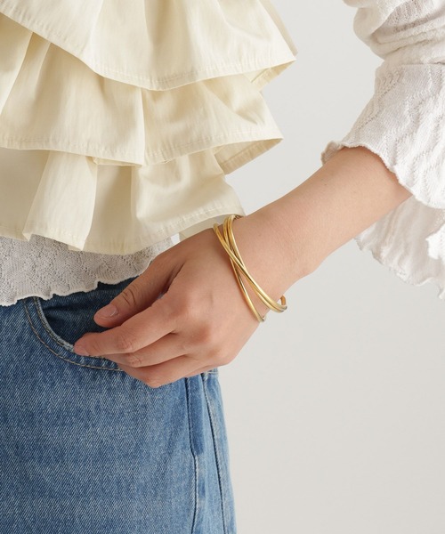 studio CLIP（スタディオクリップ）の「【daily CLIP】ステンレスレイヤーアークバングル（バングル/リストバンド・レディース・その他2/その他1・FREE）」の2枚目の写真