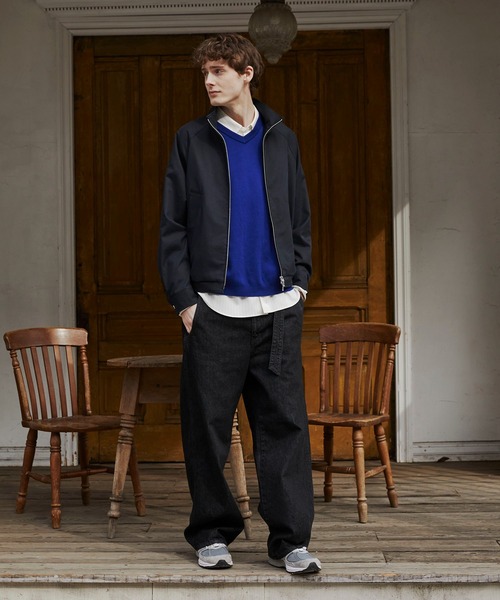 PUBLIC TOKYO（パブリックトウキョウ）の「【再入荷なし】スタンドカラージップアップブルゾン 　/２WAY/春服/ジャケット/ハリントン/ラグラン（ブルゾン・メンズ・ブラック/ベージュ・1/2）」の6枚目の写真