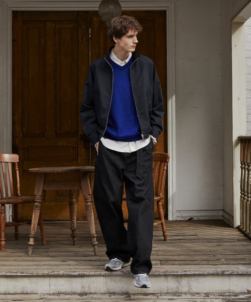 PUBLIC TOKYO（パブリックトウキョウ）の「【再入荷なし】スタンドカラージップアップブルゾン 　/２WAY/春服/ジャケット/ハリントン/ラグラン（ブルゾン・メンズ・ブラック/ベージュ・1/2）」の4枚目の写真