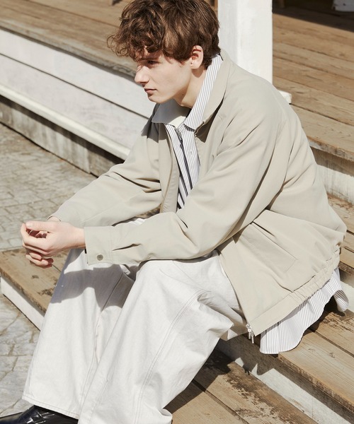 PUBLIC TOKYO（パブリックトウキョウ）の「【再入荷なし】スタンドカラージップアップブルゾン 　/２WAY/春服/ジャケット/ハリントン/ラグラン（ブルゾン・メンズ・ブラック/ベージュ・1/2）」の7枚目の写真