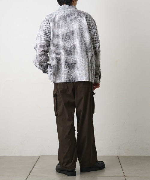 COLONY 2139(コロニートゥーワンスリーナイン)の「チェックサッカー長袖シャツ(シャツ/ブラウス・メンズ・サックスブルー/ブラック/アイボリー・LARGE/MEDIUM)」の14枚目の写真