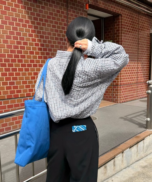 COLONY 2139(コロニートゥーワンスリーナイン)の「チェックサッカー長袖シャツ(シャツ/ブラウス・メンズ・サックスブルー/ブラック/アイボリー・LARGE/MEDIUM)」の4枚目の写真