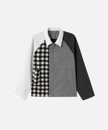 Plaid and Stripe Patchwork Jacket
