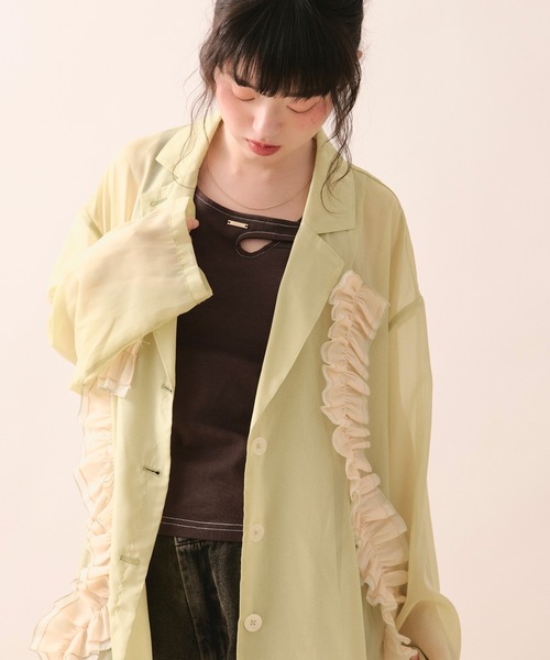 loin nuit(ロワンニュイ)の「stitch design tank top / ステッチデザインタンクトップ(タンクトップ・レディース・ブラウン/ブラック/アイボリー・FREE)」の20枚目の写真