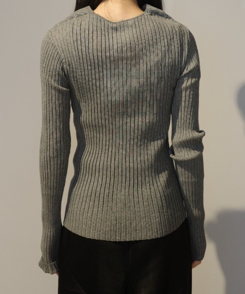 セール】CLANE SHEER RIB RIBBON KINT TOPS（ニット/セーター）｜CLANE