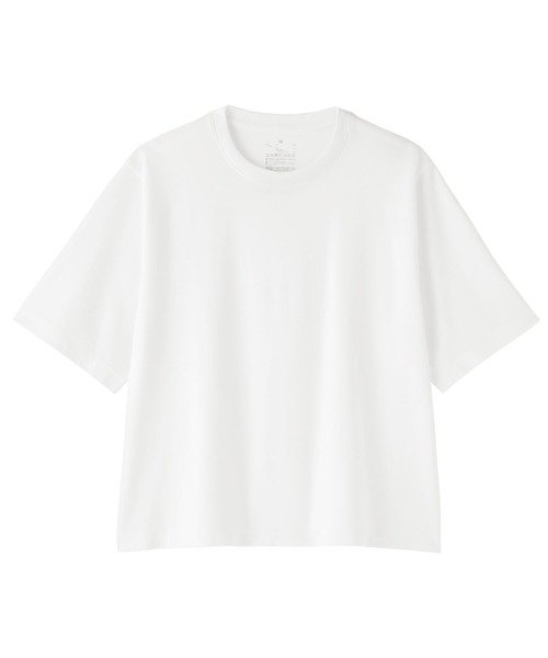 無印良品(ムジルシリョウヒン)の「婦人 涼感UVカットクルーネックワイド半袖Tシャツ(Tシャツ/カットソー・レディース・ホワイト/ライトグレー/ブルー系/ブラック/ライトピンク/スモーキーグリーン系/チャコールグレー/ライトイエロー・S/M/L/XL)」の14枚目の写真