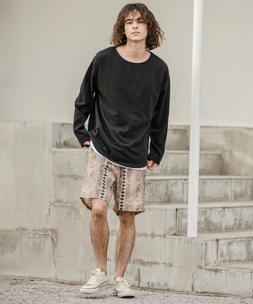 CAMBIO(カンビオ)の「mlt5598-ボートネックスラブロンT(HLCM0262)(Tシャツ/カットソー・メンズ・ブラック/グレー・M/L)」の5枚目の写真