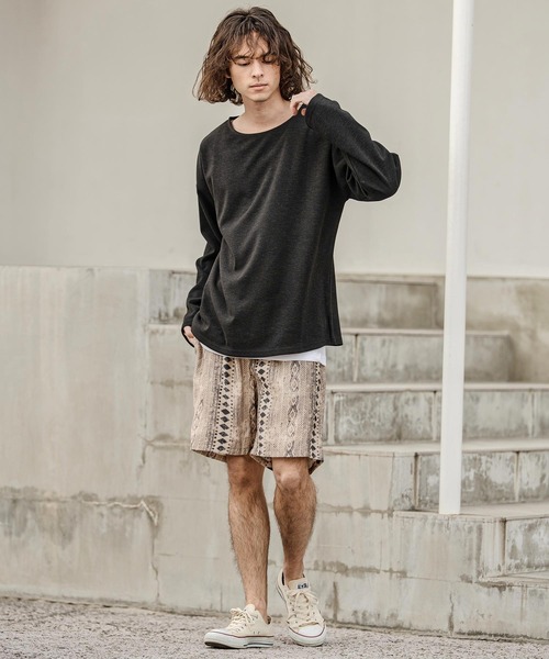 CAMBIO(カンビオ)の「mlt5598-ボートネックスラブロンT(HLCM0262)(Tシャツ/カットソー・メンズ・ブラック/グレー・M/L)」の6枚目の写真
