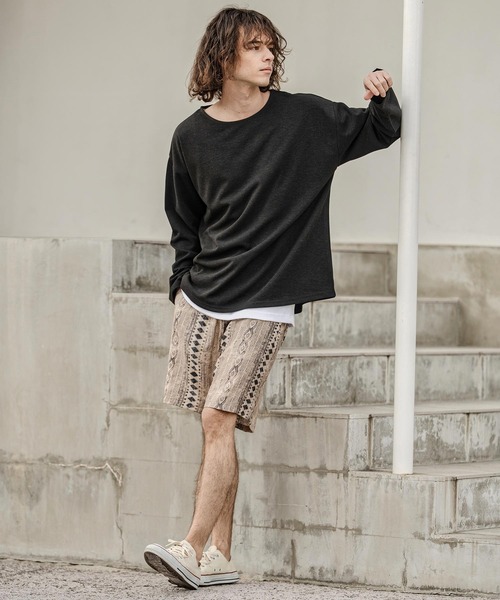 CAMBIO(カンビオ)の「mlt5598-ボートネックスラブロンT(HLCM0262)(Tシャツ/カットソー・メンズ・ブラック/グレー・M/L)」の7枚目の写真