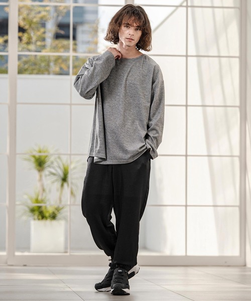 CAMBIO(カンビオ)の「mlt5598-ボートネックスラブロンT(HLCM0262)(Tシャツ/カットソー・メンズ・ブラック/グレー・M/L)」の10枚目の写真