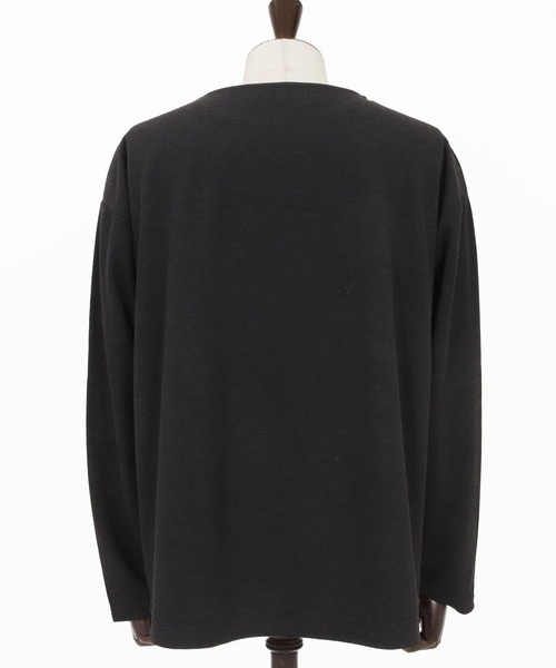 CAMBIO(カンビオ)の「mlt5598-ボートネックスラブロンT(HLCM0262)(Tシャツ/カットソー・メンズ・ブラック/グレー・M/L)」の14枚目の写真