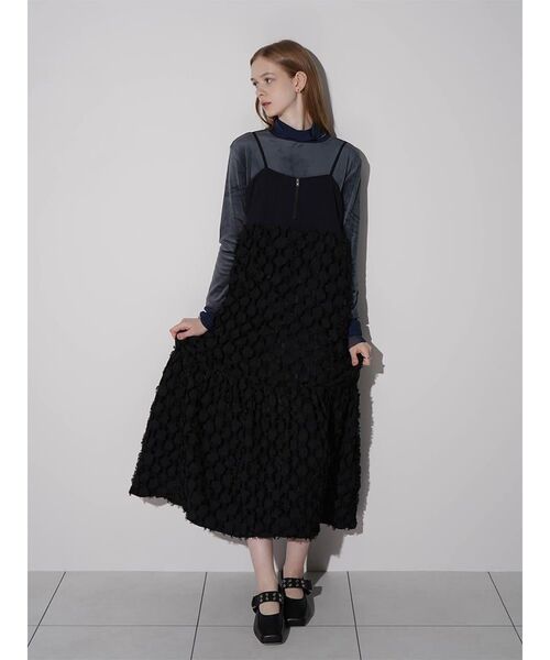 :ETHROF(イーサオブ)の「FRINGE SWITCH TIERED DRESS(ワンピース・レディース・ブラック・MEDIUM)」の3枚目の写真