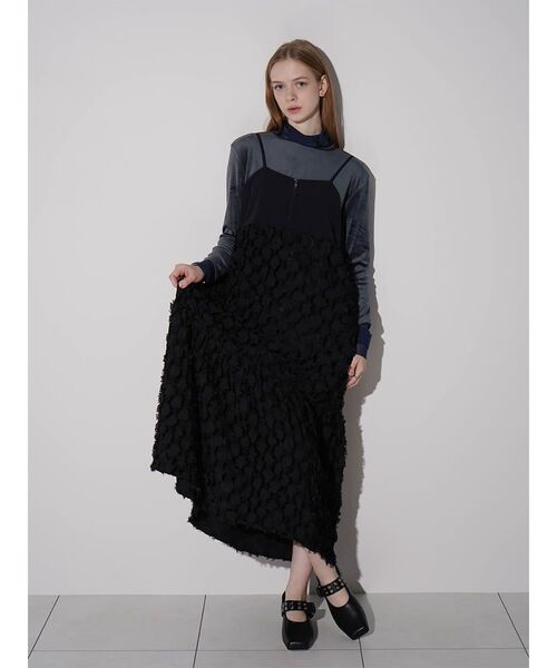 :ETHROF(イーサオブ)の「FRINGE SWITCH TIERED DRESS(ワンピース・レディース・ブラック・MEDIUM)」の4枚目の写真