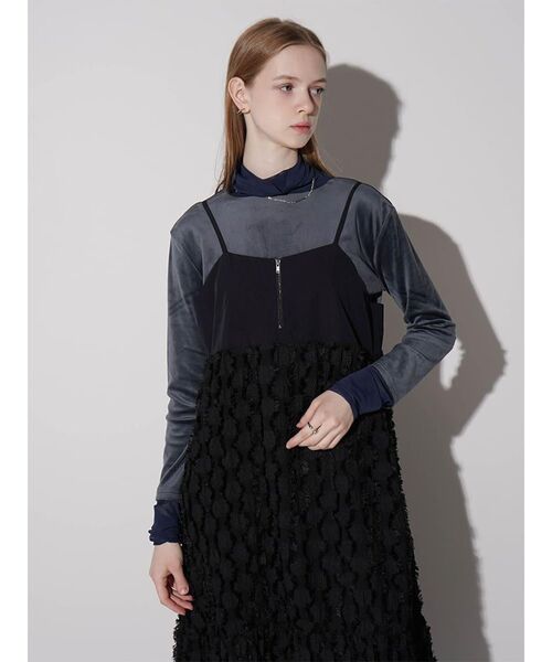 :ETHROF(イーサオブ)の「FRINGE SWITCH TIERED DRESS(ワンピース・レディース・ブラック・MEDIUM)」の8枚目の写真