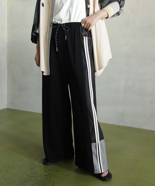 BITTOKO(ビットコ)の「カット×デニムパンツ(デニムパンツ・レディース・ブラック/ブルー・FREE)」の9枚目の写真