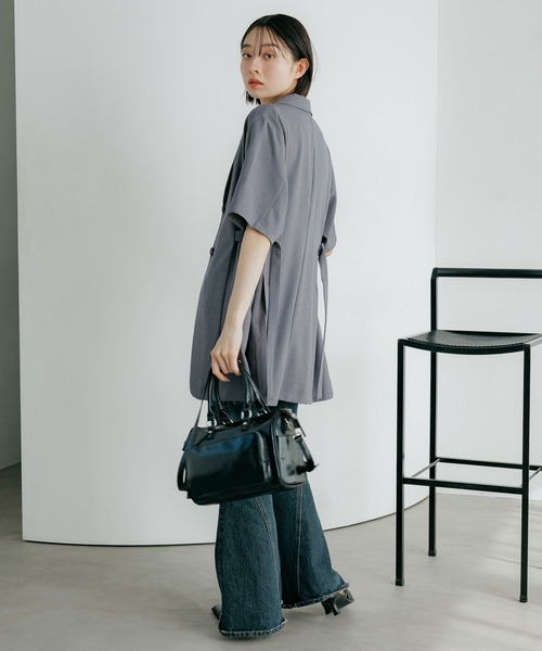 PAGEBOY(ページボーイ)の「シアバスウエストベルトショートスリーブジャケット【セットアップ対応】(テーラードジャケット・レディース・グレー/ブラック/ブラウン/テラコッタ・FREE)」の15枚目の写真