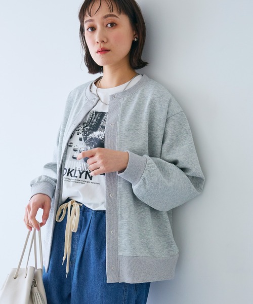 CROSS FUNCTION（クロスファンクション）の「《UV》エブ楽 ドットボタンスウェットカーディガン【CROSS FUNCTION/クロスファンクション】（カーディガン/ボレロ・レディース・ブラック/杢グレー・M/L/LL）」の10枚目の写真