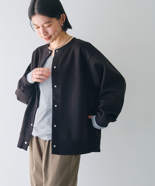 CROSS FUNCTION（クロスファンクション）の「《UV》エブ楽 ドットボタンスウェットカーディガン【CROSS FUNCTION/クロスファンクション】（カーディガン/ボレロ・レディース・ブラック/杢グレー・M/L/LL）」の14枚目の写真