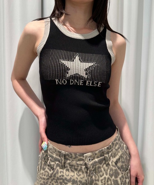 sedacle girl(セダクルガール)の「バイカラーリンガーニットタンク(タンクトップ・レディース・オフホワイト/ブラック/ネイビー/ベージュ/グレー・FREE)」の18枚目の写真