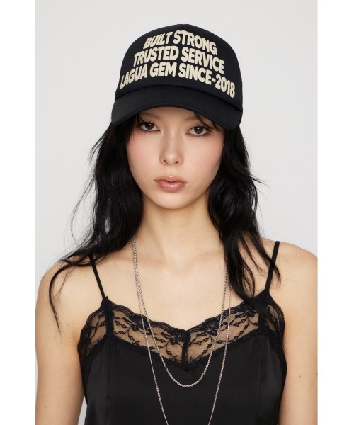 LAGUA GEM(ラグアジェム)の「LETTERING MESH キャップ(キャップ・レディース・バーガンディー/ブラック・FREE)」の17枚目の写真